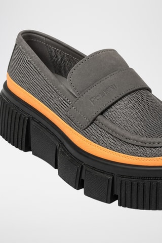 Mocasines de piel bovina con plataforma - Negro
