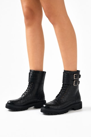 Botines de piel bovina - Negro