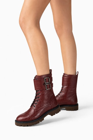Botines de piel bovina - Burdeos