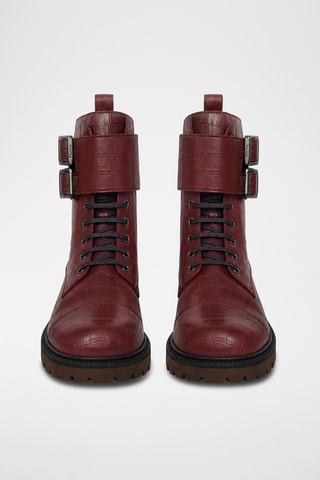 Botines de piel bovina - Burdeos