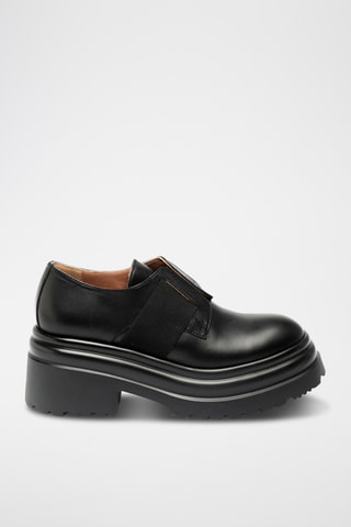 Mocasines de piel bovina con plataforma - Negro