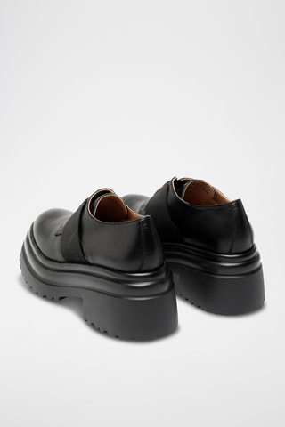 Mocasines de piel bovina con plataforma - Negro