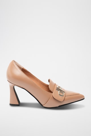 Zapatos de piel bovina de tacón - Marrón