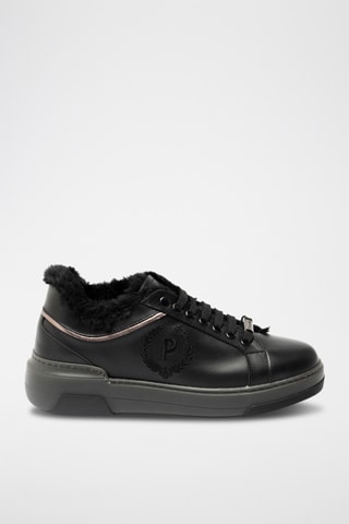 Zapatillas de piel bovina forradas - Negro