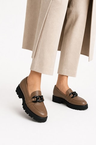 Mocasines de piel bovina - Topo