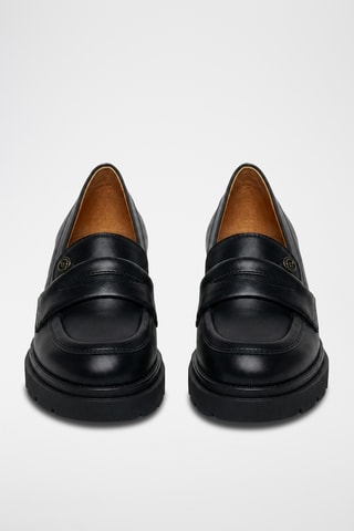 Mocasines de piel bovina de tacón - Negro