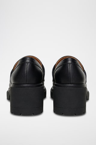 Mocasines de piel bovina de tacón - Negro
