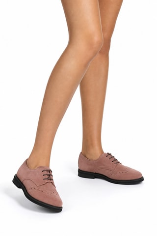 Derbies de piel bovina - Rosa