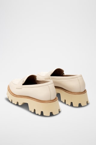 Mocasines de piel bovina con plataforma - Crudo