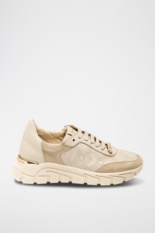 Zapatillas de piel bovina - Beige