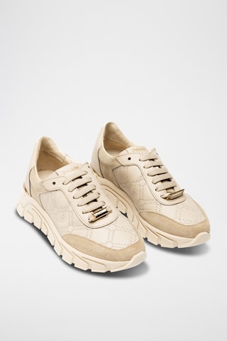 Zapatillas de piel bovina - Beige