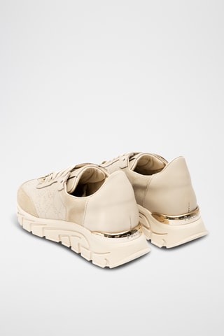Zapatillas de piel bovina - Beige