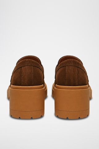 Mocasines de piel bovina de tacón - Marrón