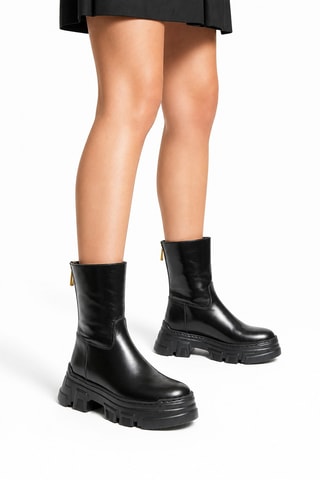 Botines de piel bovina - Negro