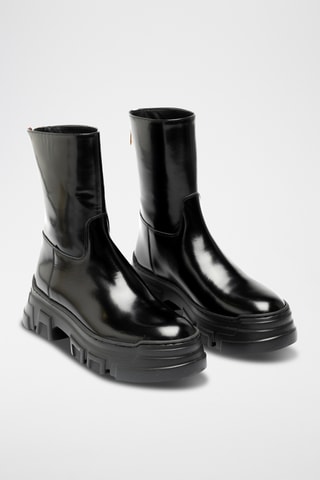 Botines de piel bovina - Negro