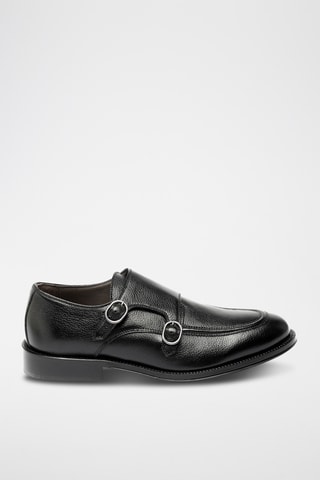 Derbies de piel bovina con hebillas - Negro