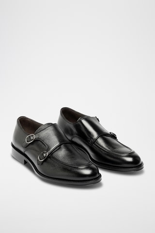 Derbies de piel bovina con hebillas - Negro