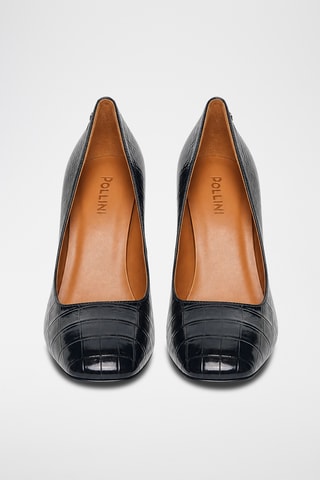 Zapatos de piel de charol de tacón - Negro