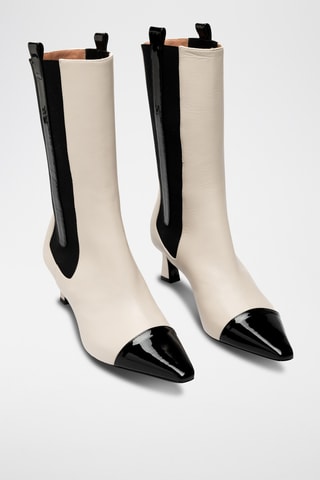 Botines Chelsea de piel bovina - Blanco