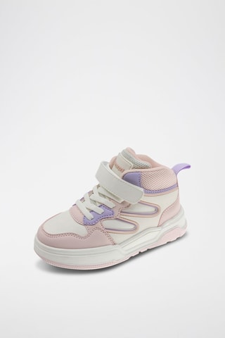 Baskets montantes - Blanc, violet et rose