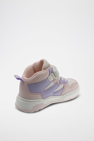 Baskets montantes - Blanc, violet et rose