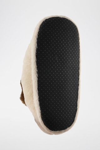 Pantoufles - Blanc, beige et marron
