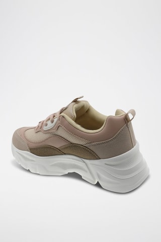 Baskets plateformes - Blanc et rose