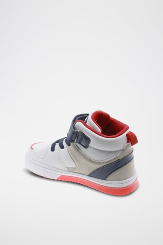 Baskets montantes - Blanc, rouge et bleu