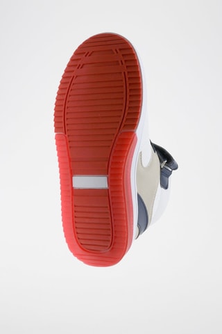 Baskets montantes - Blanc, rouge et bleu