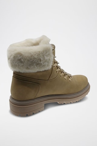 Bottines fourrées - Beige et blanc