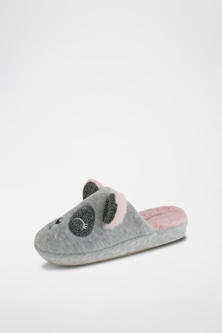 Pantoufles fourrées à oreilles - Gris