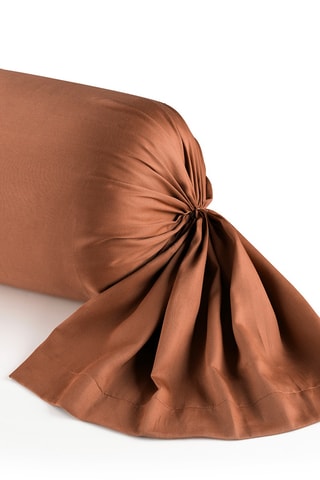 Funda de almohada de satén de algodón 80 hilos/cm² Uni - Marrón