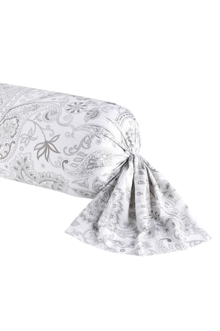 Funda de almohada de satén de algodón 80 hilos/cm² Paisley - Gris claro
