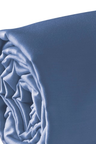 Sábana bajera de percal de algodón 95 hilos/cm² Uni - Azul