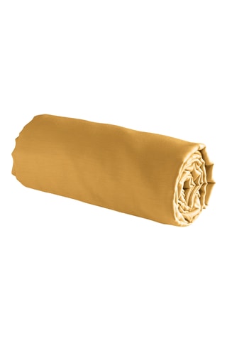 Sábana bajera de percal de algodón 95 hilos/cm² Uni - Amarillo