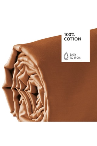 Sábana bajera de satén de algodón 80 hilos/cm² Liso - Marrón