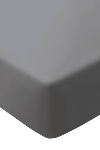 Sábana bajera de satén de algodón 120 hilos/cm² Liso - Gris claro