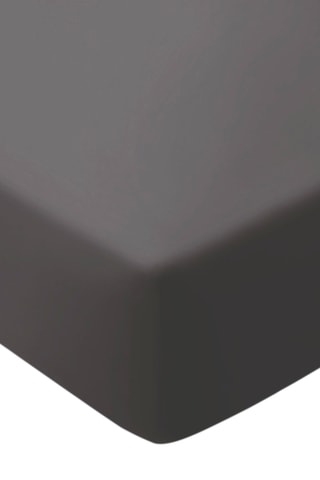 Sábana bajera de satén de algodón 120 hilos/cm² Liso - Gris oscuro