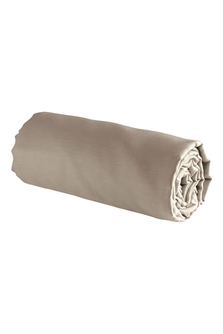 Sábana bajera de satén de algodón 120 hilos/cm² Liso - Topo