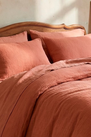 2 fundas de almohada de gasa de algodón Uni - 85 hilos/cm² - Terracota