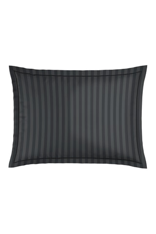 2 fundas de almohada de satén de algodón Noir Fauve - 80 hilos/cm² - Negro