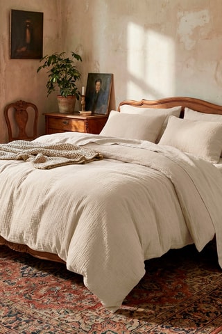 2 fundas de almohada de gasa de algodón Uni - 85 hilos/cm² - Topo