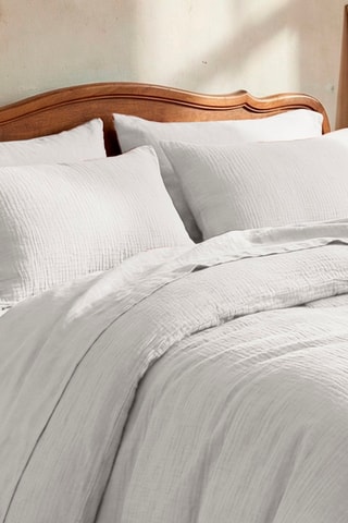 2 fundas de almohada de gasa de algodón Uni - 85 hilos/cm² - Blanco