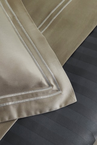 2 fundas de almohada de satén de algodón 80 hilos/cm² Bastia - Topo