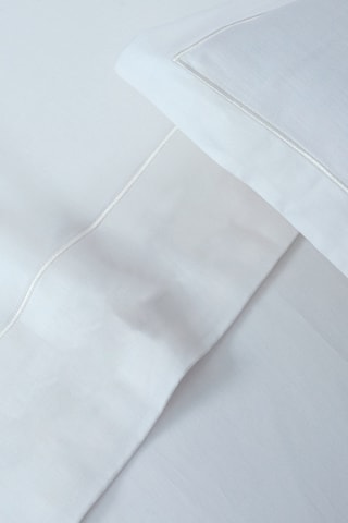 2 fundas de almohada de satén de algodón 80 hilos/cm² Uni 1 baratta - Blanco