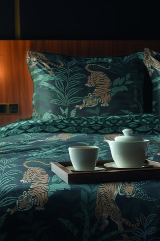 2 fundas de almohada de satén de algodón 80 hilos/cm² Jaro - Azul oscuro