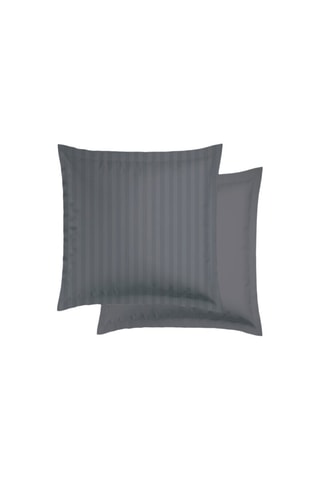 2 fundas de almohada de satén de algodón 78 hilos/cm² - Gris
