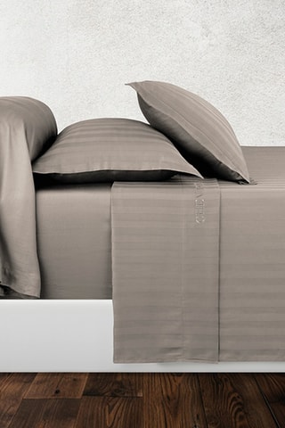 2 fundas de almohada de satén de algodón 80 hilos/cm²  - Topo