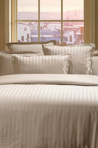 2 fundas de almohada de satén de algodón 80 hilos/cm²  - Topo