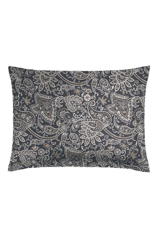 2 fundas de almohada de satén de algodón 120 hilos/cm² Paisley - Gris